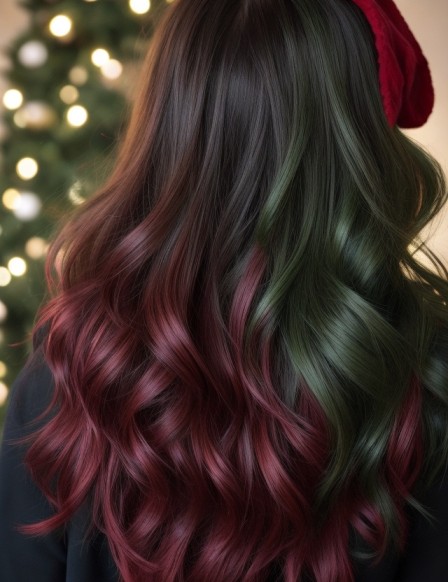 Christmas Hair Color Ideas for Dark Hair