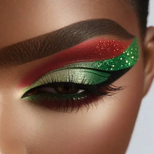 Green Eye Makeup Ideas for Christmas