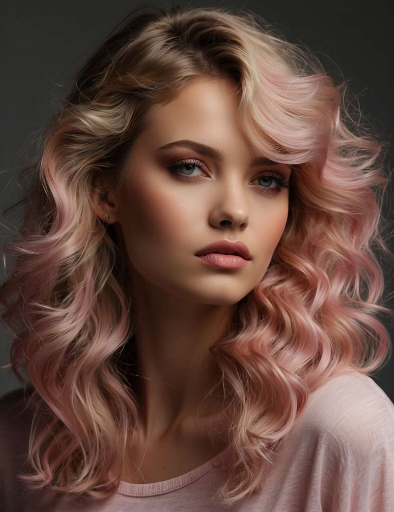 Pink Highlights on Dark Brown Hair for Women
