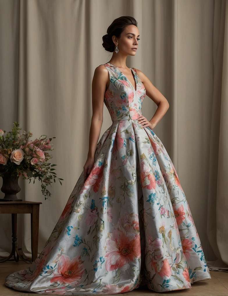 long floral prom dress ideas 