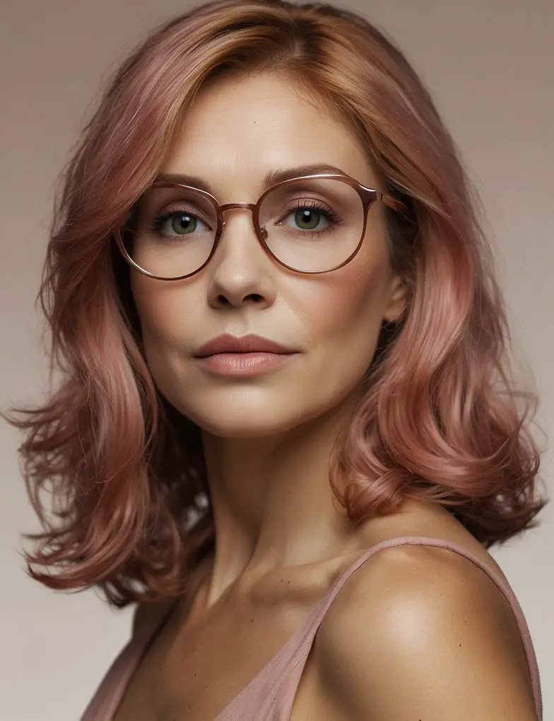 Hair Color Highlights for Women Over 50 with Glasses