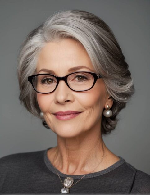 34 Hair Color Highlights For Women Over 50 With Glasses In 2024