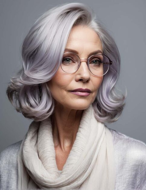 34 Hair Color Highlights For Women Over 50 With Glasses In 2024