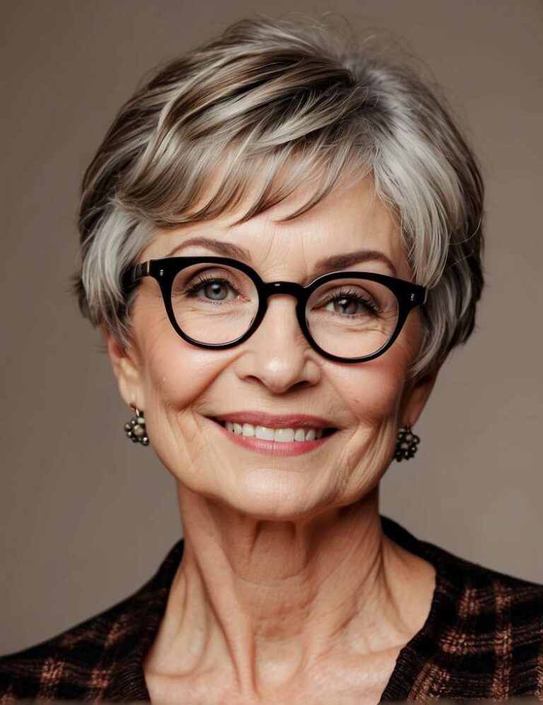 32 Stylish Hairstyles For 70-Year-Old Women With Glasses