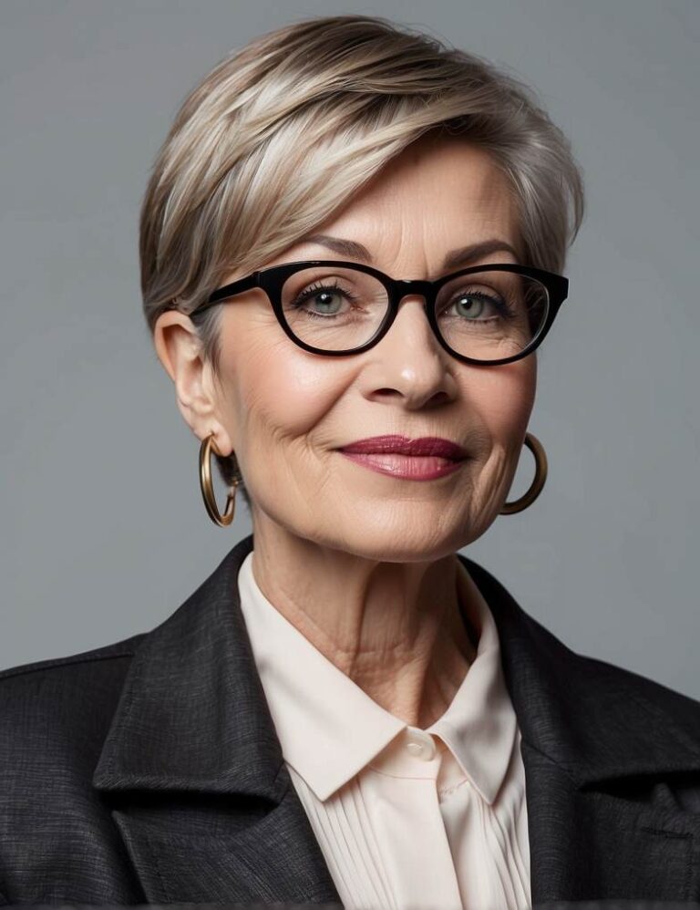 32 Stylish Hairstyles For 70-Year-Old Women With Glasses