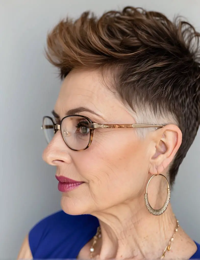 Hairstyles for 70-Year-Old Women with Glasses