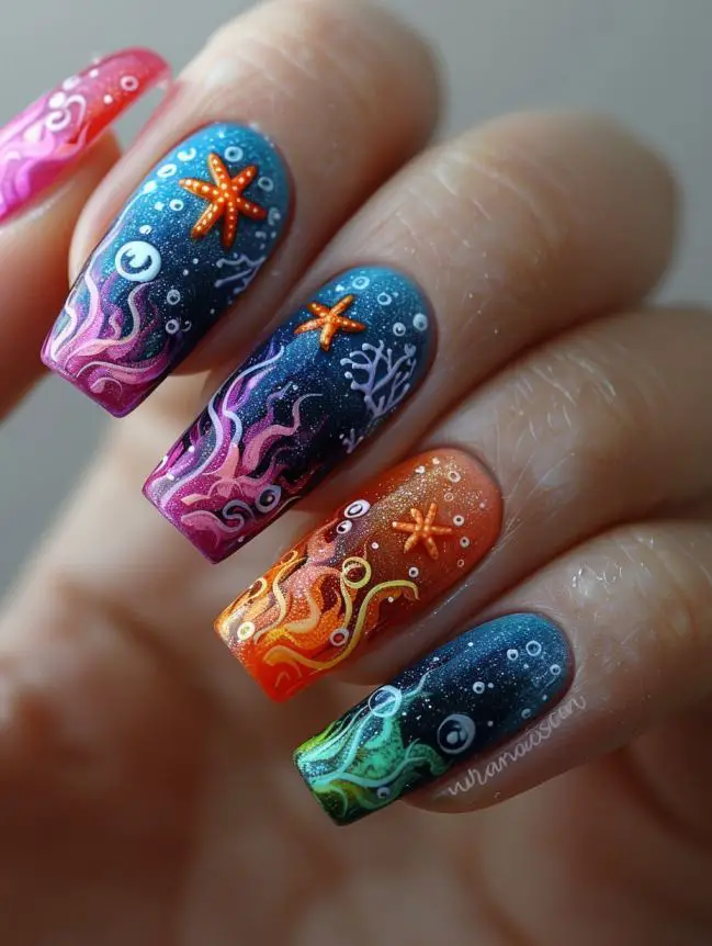 Starfish Nail Art Design Ideas