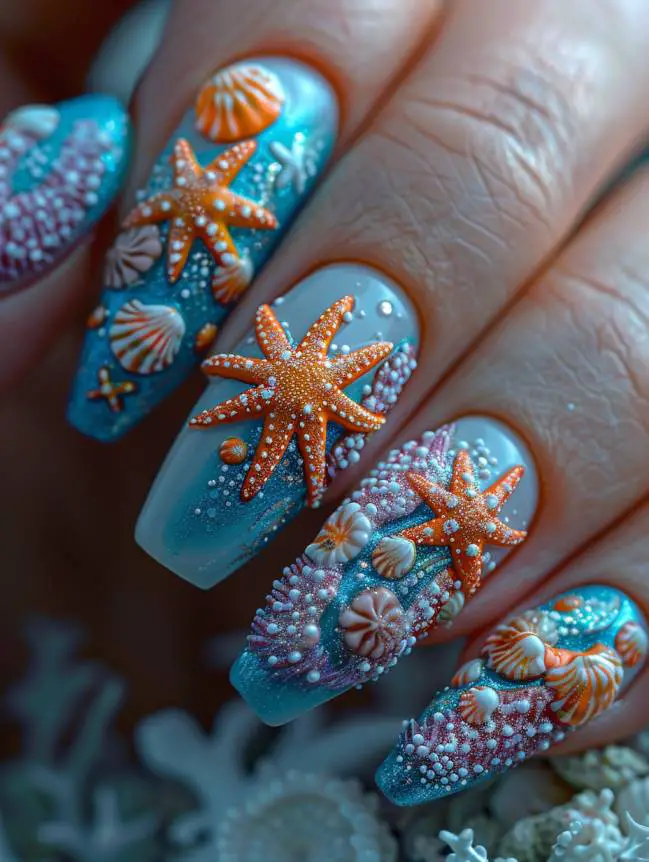 Starfish Nail Art Design Ideas