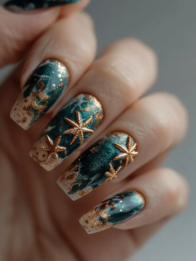 Starfish Nail Art Design Ideas