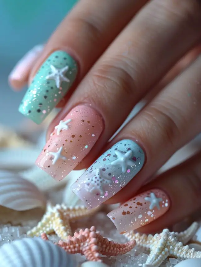 Starfish Nail Art Design Ideas