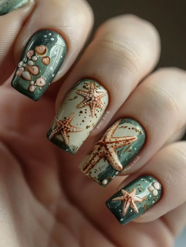 Starfish Nail Art Design Ideas