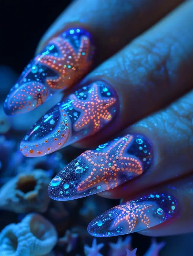 Starfish Nail Art Design Ideas