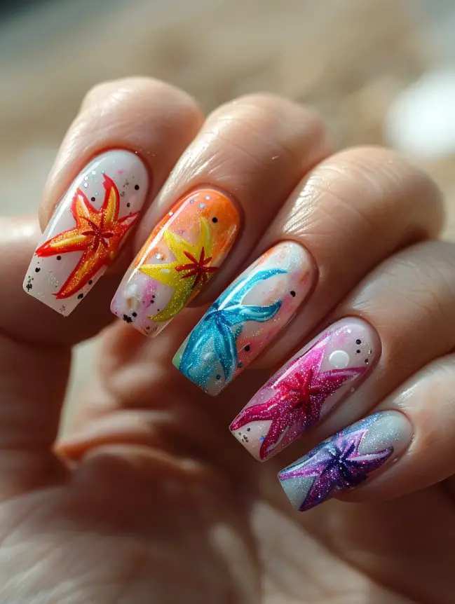 Starfish Nail Art Design Ideas