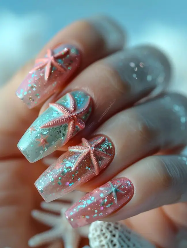 Starfish Nail Art Design Ideas