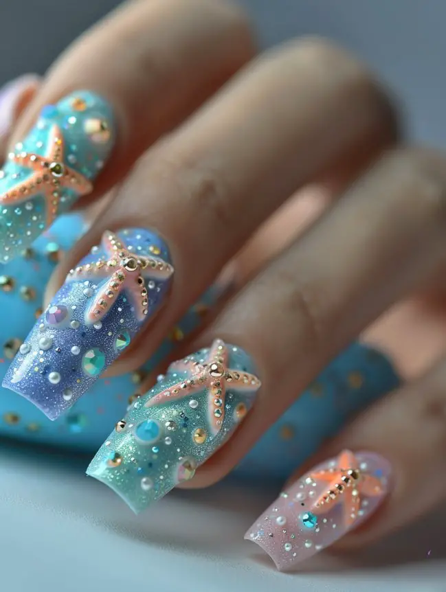 Starfish Nail Art Design Ideas