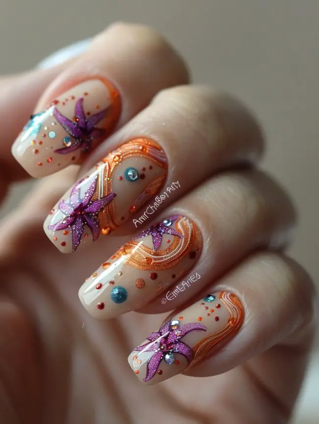 Starfish Nail Art Design Ideas