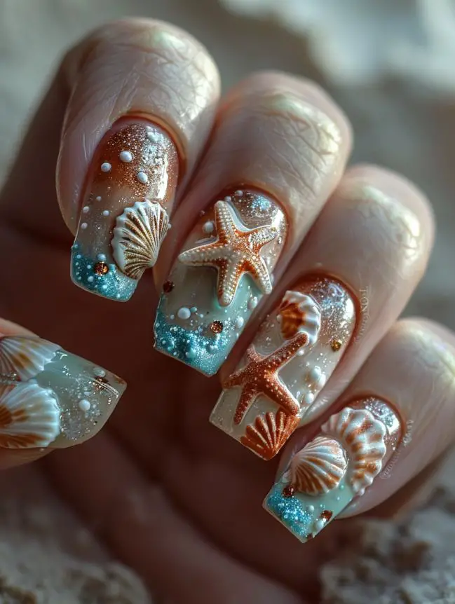 Starfish Nail Art Design Ideas