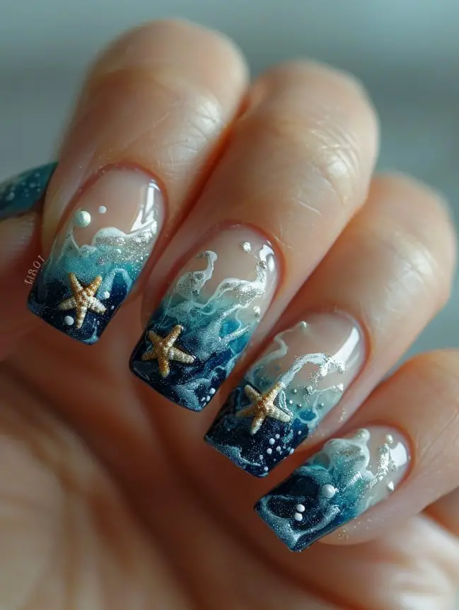 Starfish Nail Art Design Ideas