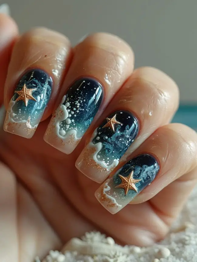 Starfish Nail Art Design Ideas