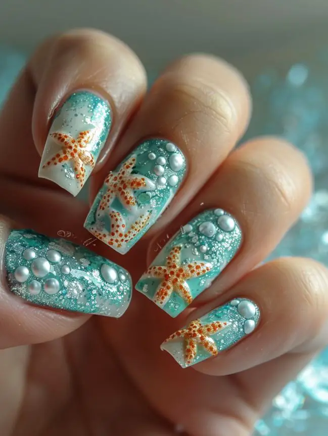 Starfish Nail Art Design Ideas