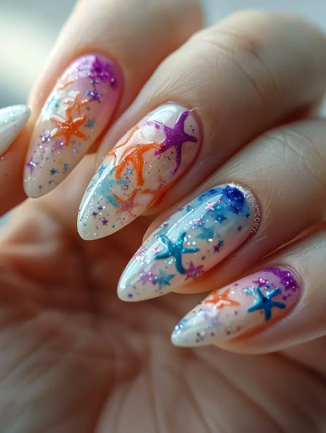 Starfish Nail Art Design Ideas