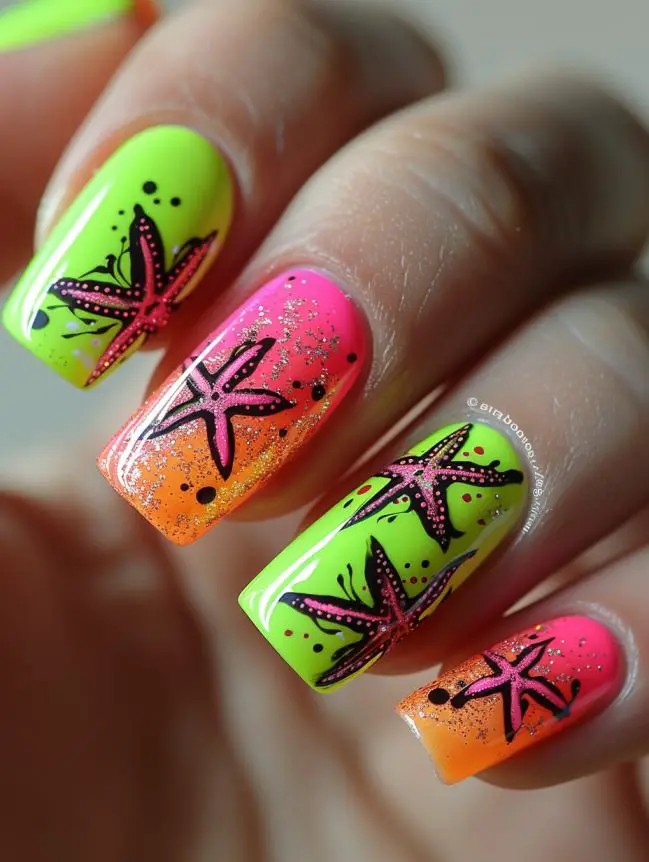 Starfish Nail Art Design Ideas