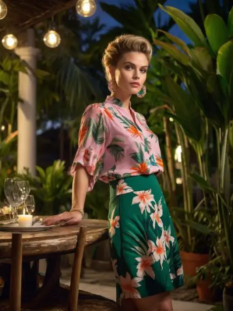 Tropical Glam Dress Code Party Outfit Tropical Chic Dress Tropical Party  Tropical Paradise