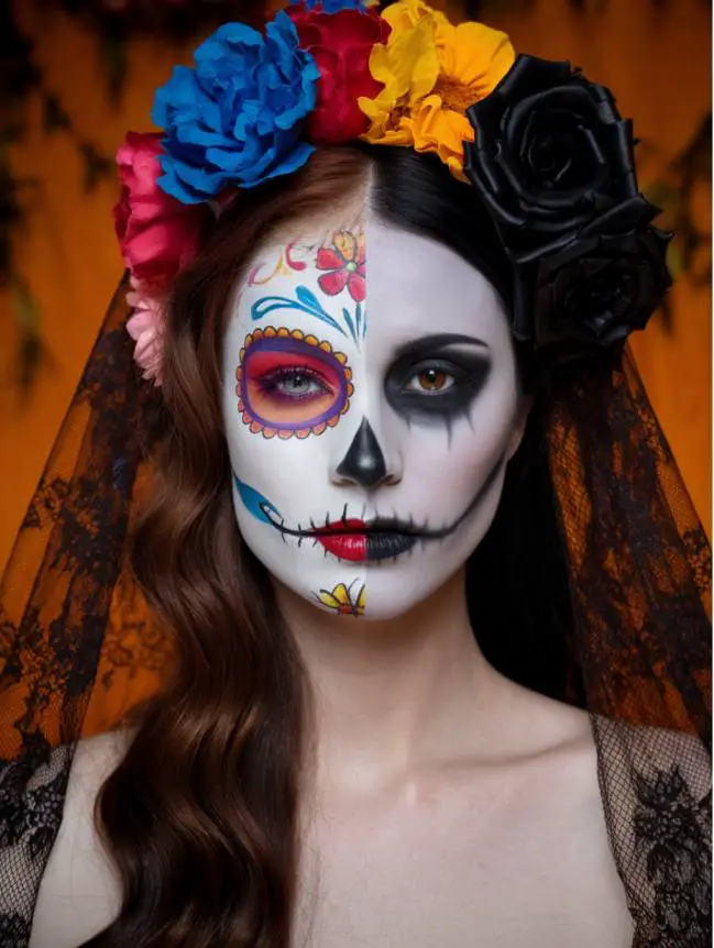 Half-Face Halloween Makeup Ideas for Women