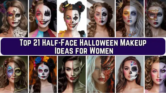 Half-Face Halloween Makeup Ideas for Women