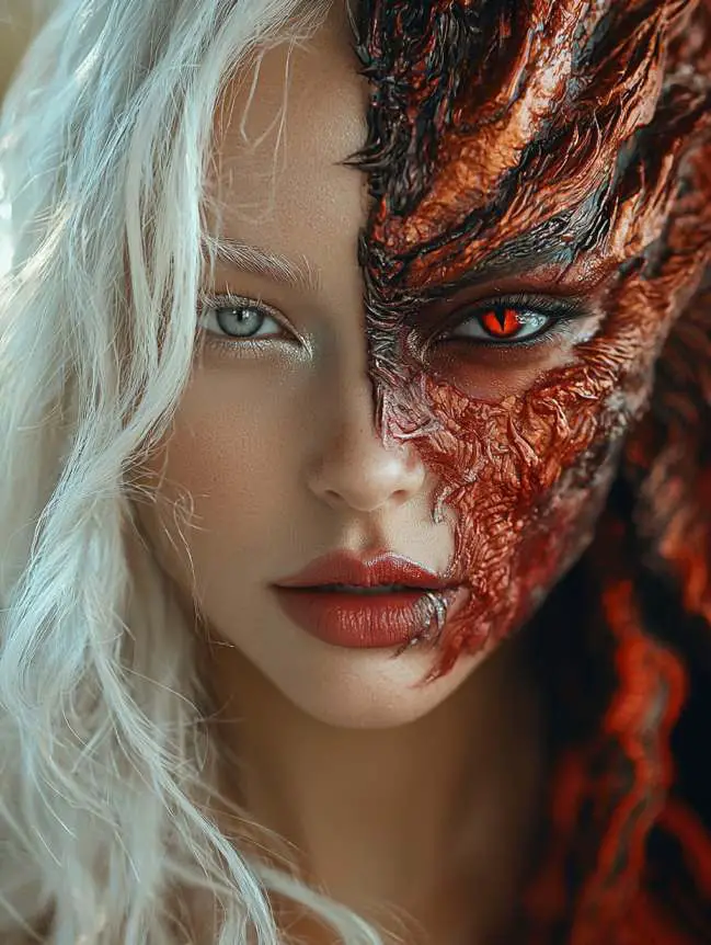 Half-Face Halloween Makeup Ideas for Women