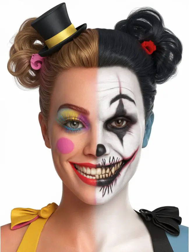 Half-Face Halloween Makeup Ideas for Women