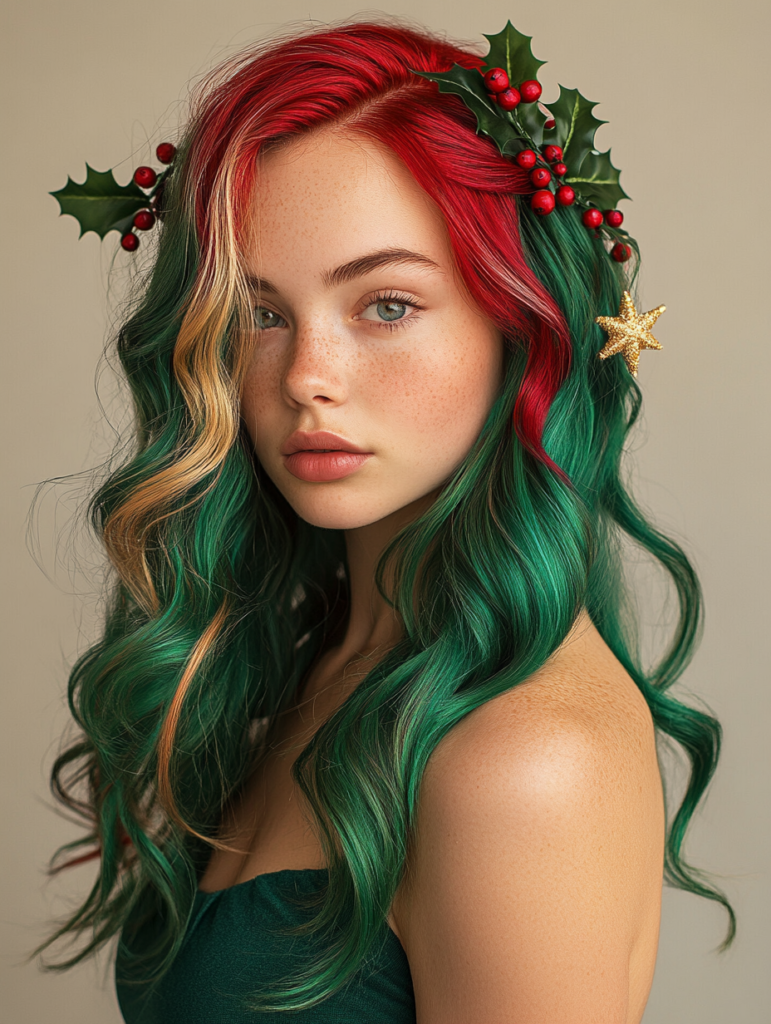 Christmas Hair Color Ideas for Dark Hair