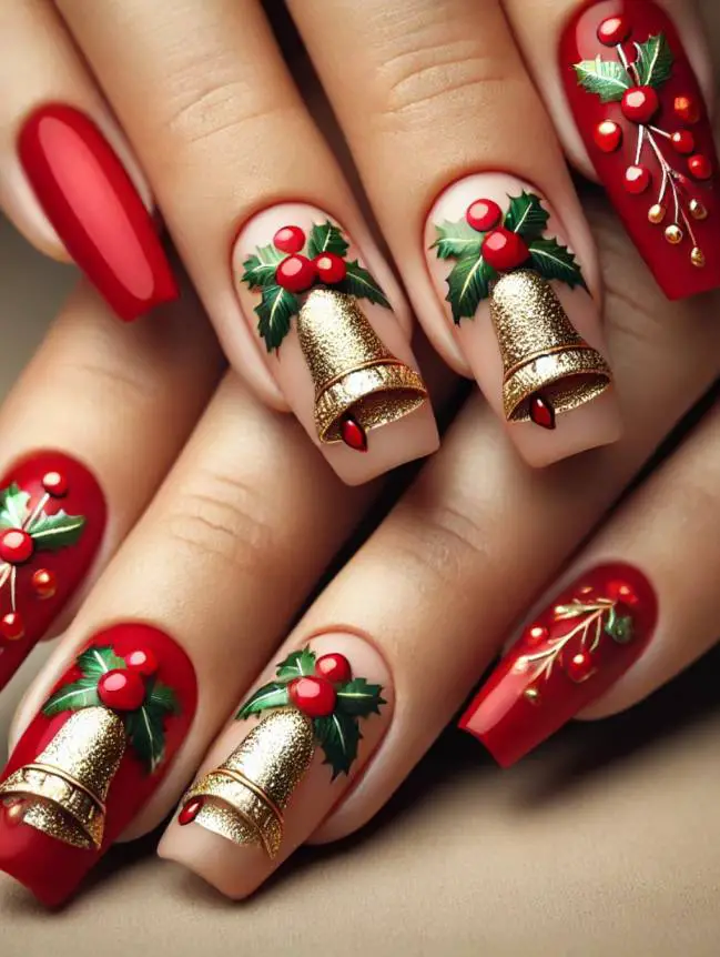 Festive Christmas Nail Art Design Ideas