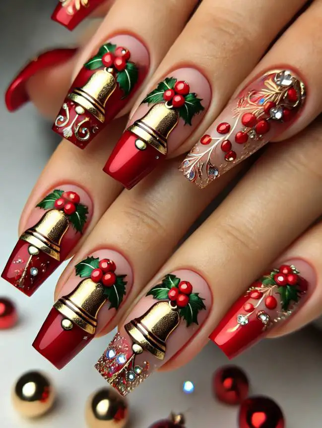 Festive Christmas Nail Art Design Ideas