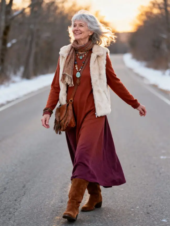 Winter Road Trip Outfits for Women Over 60