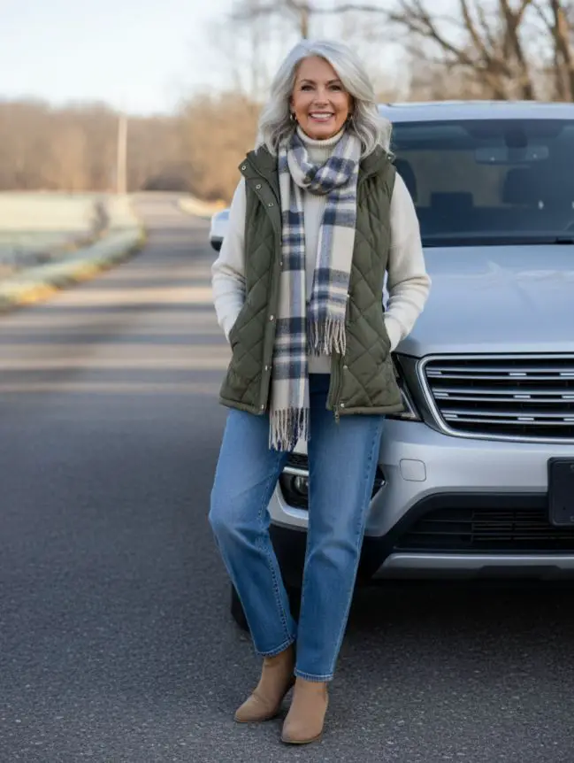 Winter Road Trip Outfits for Women Over 60