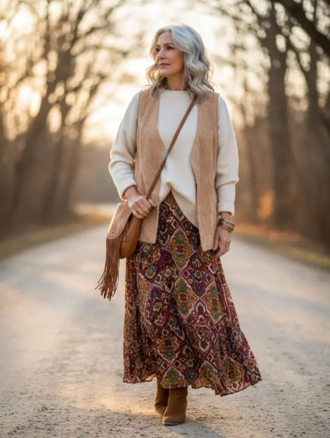 Winter Road Trip Outfits for Women Over 60