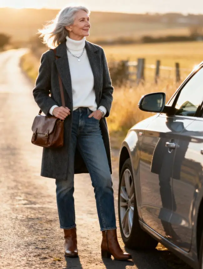 Winter Road Trip Outfits for Women Over 60