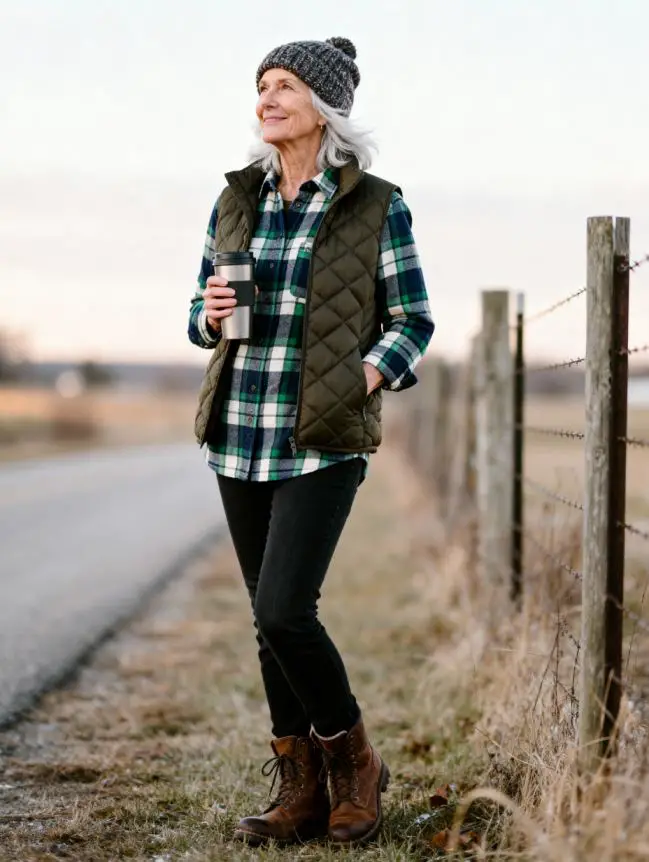 Winter Road Trip Outfits for Women Over 60