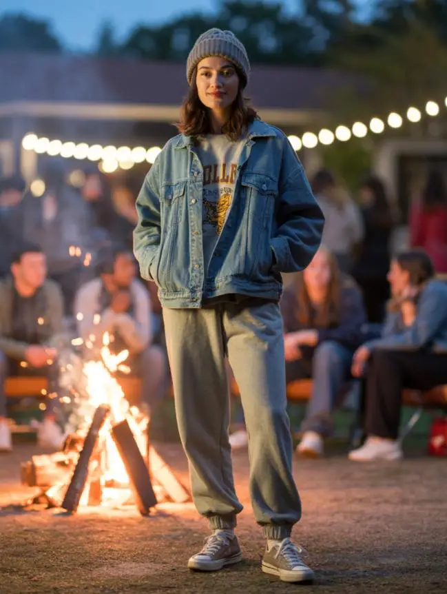 winter bonfire outfit ideas for women