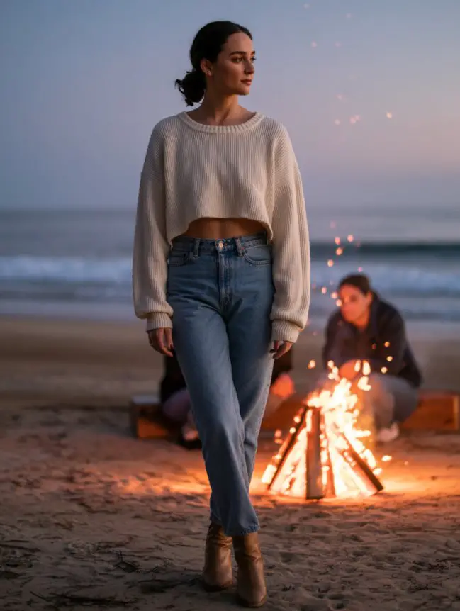 winter bonfire outfit ideas for women