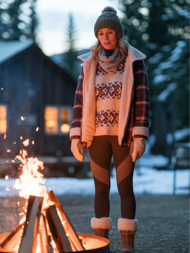 winter bonfire outfit ideas for women