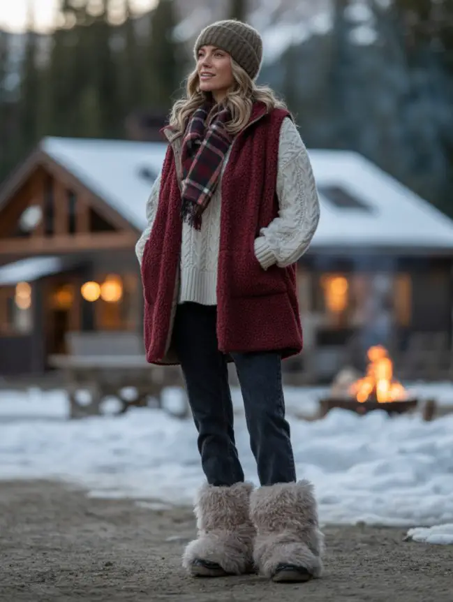 winter bonfire outfit ideas for women
