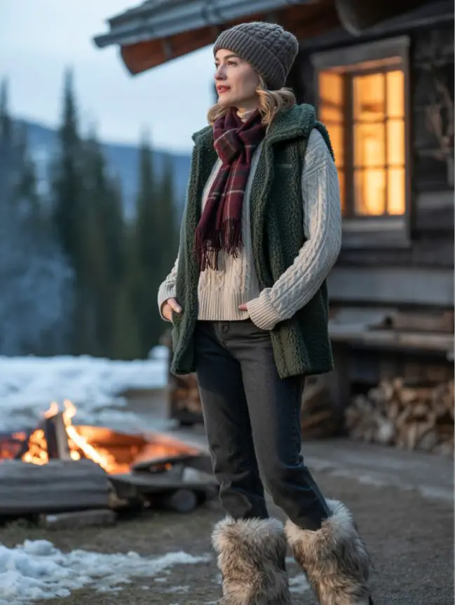 winter bonfire outfit ideas for women