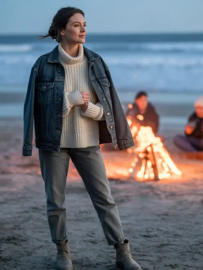 winter bonfire outfit ideas for women