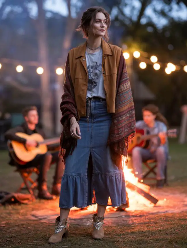 winter bonfire outfit ideas for women