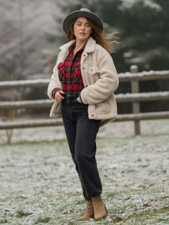 winter bonfire outfit ideas for women