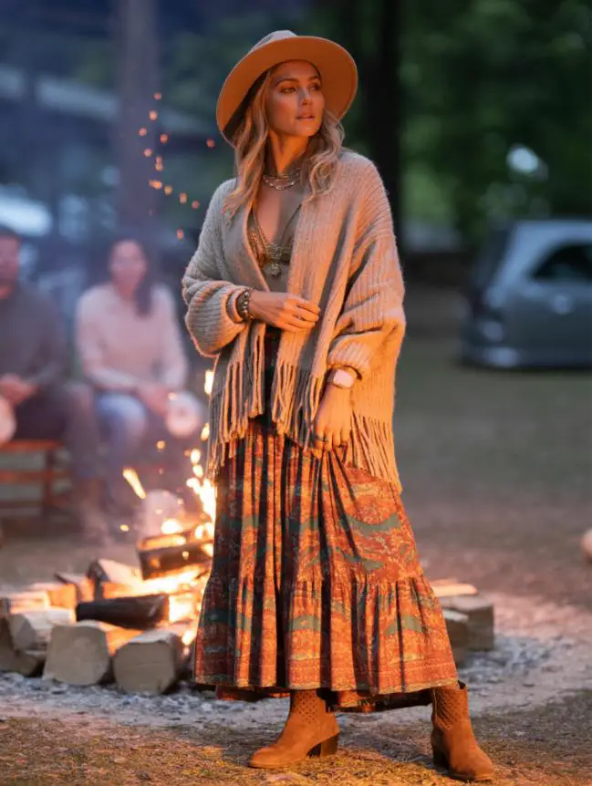 winter bonfire outfit ideas for women