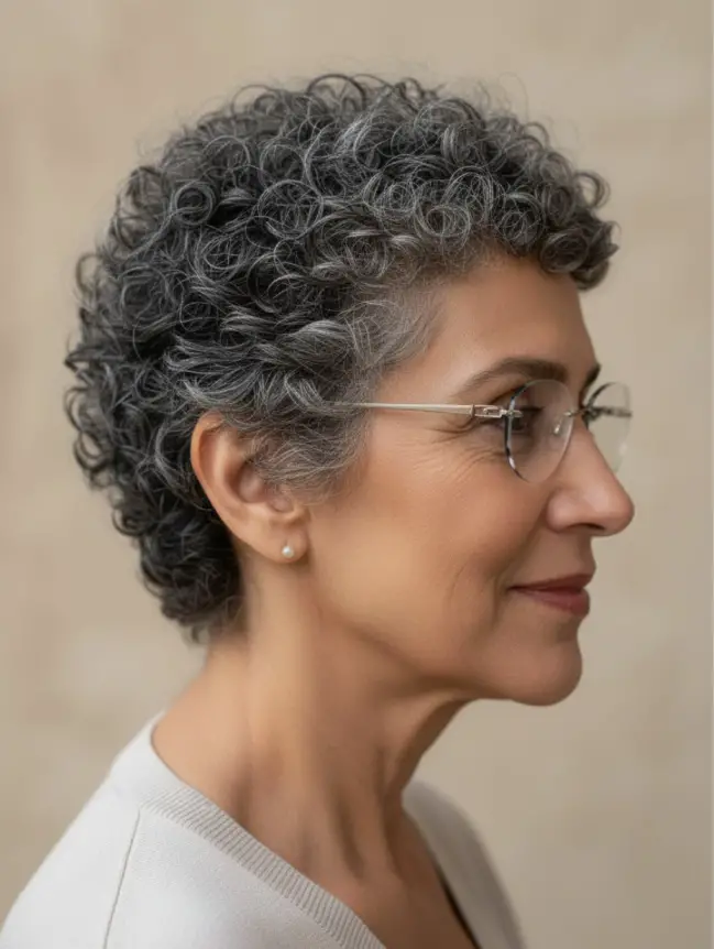 Pixie Haircuts for Women Over 70 with Glasses