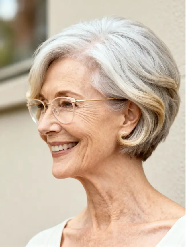 Pixie Haircuts for Women Over 70 with Glasses